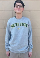 Nike Wayne State Warriors Mens Grey Club Fleece Long Sleeve Crew Sweatshirt