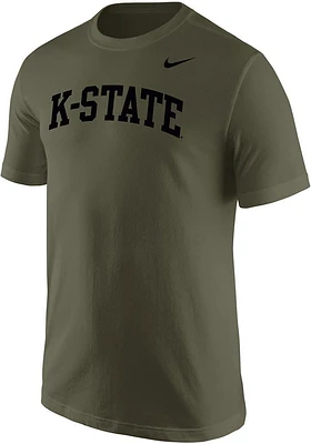Nike K-State Wildcats Olive Arch Name Short Sleeve T Shirt