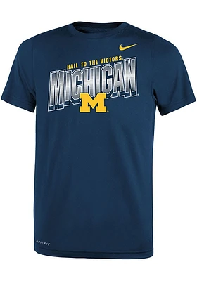 Nike Michigan Wolverines Youth Blue Boxed Design Short Sleeve T-Shirt