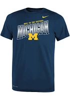 Nike Michigan Wolverines Youth Blue Boxed Design Short Sleeve T-Shirt
