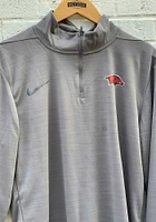 Nike Arkansas Razorbacks Mens Grey Intensity Logo Long Sleeve Qtr Zip Pullover
