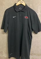 Nike Arkansas Razorbacks Mens Grey Varsity Logo Short Sleeve Polo