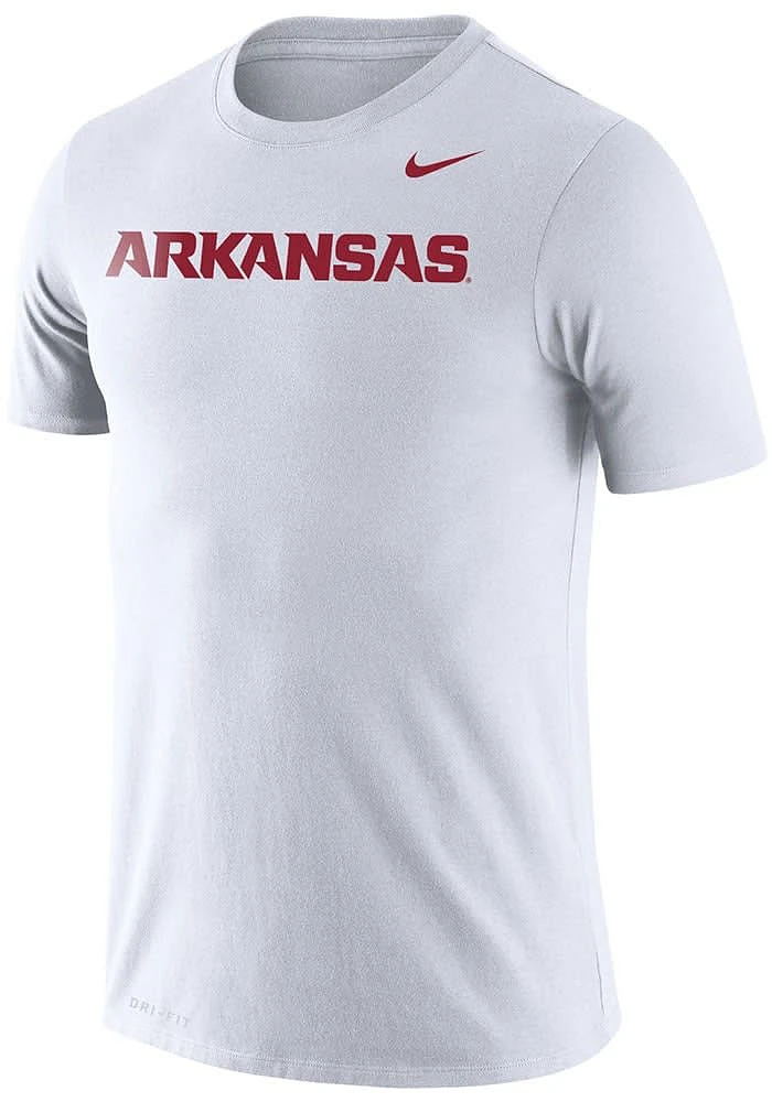 Nike Arkansas Razorbacks White Legend Wordmark Design Short Sleeve T Shirt