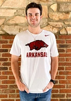 Nike Arkansas Razorbacks White Dri-FIT Name Drop Short Sleeve T Shirt