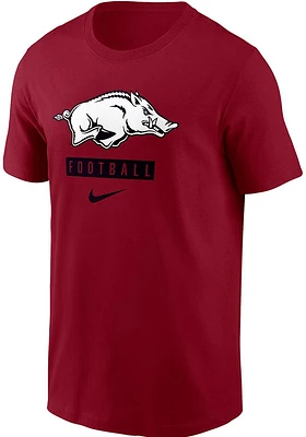 Nike Arkansas Razorbacks Cardinal Core Football Short Sleeve T Shirt