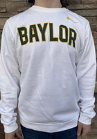 Nike Baylor Bears Mens White Club Fleece Wordmark Long Sleeve Crew Sweatshirt
