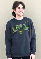 Nike Baylor Bears Mens Grey Arch Mascot Club Fleece Long Sleeve Crew Sweatshirt