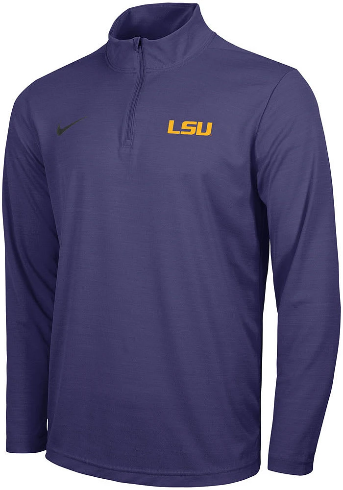 Nike LSU Tigers Mens Purple Intensity Logo Long Sleeve Qtr Zip Pullover
