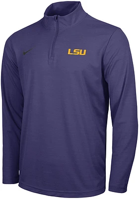 Nike LSU Tigers Mens Purple Intensity Logo Long Sleeve Qtr Zip Pullover