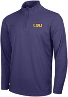Nike LSU Tigers Mens Purple Intensity Logo Long Sleeve Qtr Zip Pullover