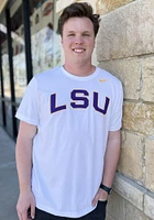Nike LSU Tigers White Dri-FIT Arch Name Short Sleeve T Shirt
