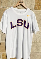 Nike LSU Tigers White Dri-FIT Arch Name Short Sleeve T Shirt