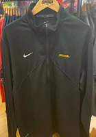 Nike Missouri Tigers Mens Black Dri-FIT Training Wordmark Long Sleeve Qtr Zip Pullover