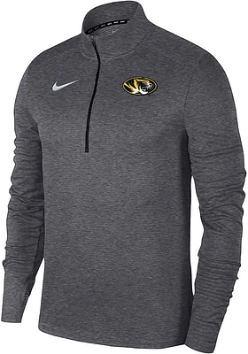 Nike Missouri Tigers Mens Grey Pacer Logo Long Sleeve Qtr Zip Pullover