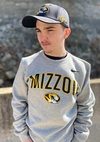 Nike Missouri Tigers Mens Grey Club Fleece Arch Mascot Long Sleeve Crew Sweatshirt