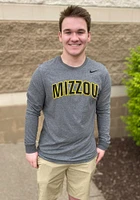 Nike Missouri Tigers Grey Dri-FIT Arch Name Long Sleeve T Shirt