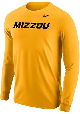 Nike Missouri Tigers Gold Core Wordmark Long Sleeve T Shirt