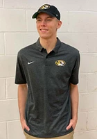 Nike Missouri Tigers Mens Black Heather Logo Short Sleeve Polo