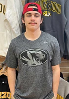 Nike Missouri Tigers Black Marled Tonal Logo Short Sleeve T Shirt