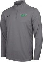Nike North Texas Mean Green Mens Grey Intensity Logo Long Sleeve Qtr Zip Pullover