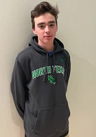 Nike North Texas Mean Green Mens Grey Club Fleece Arch Mascot Long Sleeve Hoodie