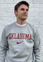 Nike Oklahoma Sooners Mens Club Fleece Long Sleeve Crew Sweatshirt