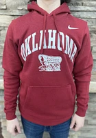 Nike Oklahoma Sooners Mens Crimson Club Fleece Premium Long Sleeve Hoodie