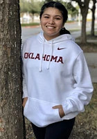 Nike Oklahoma Sooners Mens White Club Fleece Wordmark Long Sleeve Hoodie