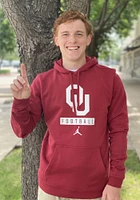 Nike Oklahoma Sooners Mens Crimson Club Fleece Football Long Sleeve Hoodie