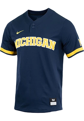 Nike Michigan Wolverines Mens Blue Replica Baseball Jersey