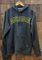 Nike Michigan Wolverines Mens Grey Club Fleece Arch Mascot Long Sleeve Hoodie