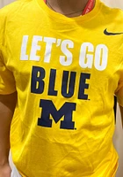 Nike Michigan Wolverines Yellow Slogan Short Sleeve T Shirt
