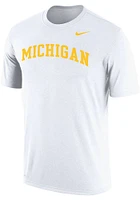 Nike Michigan Wolverines White Arch Name Graphic Short Sleeve T Shirt