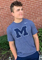 Nike Michigan Wolverines Blue Marled Tonal Logo Short Sleeve T Shirt