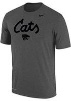 Nike K-State Wildcats Grey Tonal Cats Script DriFri Short Sleeve T Shirt