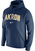 Nike Akron Zips Mens Navy Blue Club Fleece Name Long Sleeve Hoodie