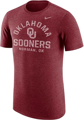 Nike Oklahoma Sooners Crimson Tri-Blend Graphic Short Sleeve Fashion T Shirt