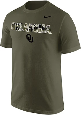 Nike Oklahoma Sooners Olive Camo Short Sleeve T Shirt