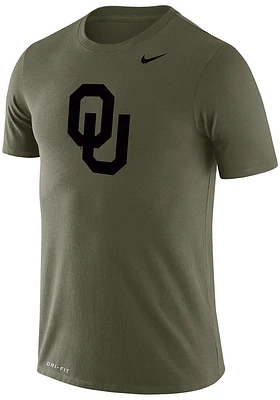 Nike Oklahoma Sooners Green Legend Logo Short Sleeve T Shirt