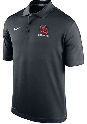 Nike Oklahoma Sooners Mens Black Varsity Short Sleeve Polo