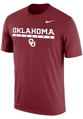 Nike Oklahoma Sooners Crimson Dri-FIT Standard Short Sleeve T Shirt