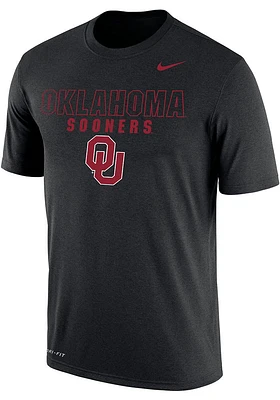 Nike Oklahoma Sooners Black Dri-FIT Style Short Sleeve T Shirt