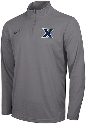 Nike Xavier Musketeers Mens Grey Intensity Long Sleeve Qtr Zip Pullover