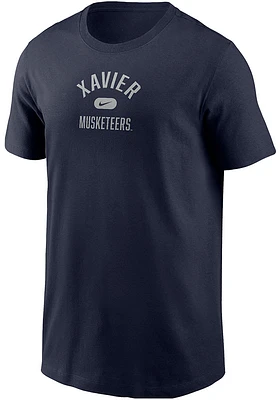 Nike Xavier Musketeers Boys Navy Blue Retro Team Name Short Sleeve T-Shirt