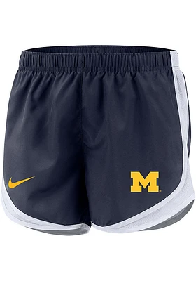 Nike Michigan Wolverines Womens Blue Tempo Design Style Shorts