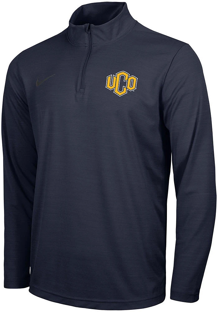 Nike Central Oklahoma Bronchos Mens Navy Blue Intensity Long Sleeve Qtr Zip Pullover