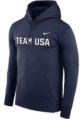 Nike Team USA Mens Navy Blue Block Name Hood