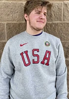 Nike Team USA Mens Grey Block Long Sleeve Crew Sweatshirt