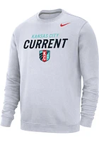 Nike KC Current Mens White Club Fleece Graphic Long Sleeve Crew Sweatshirt