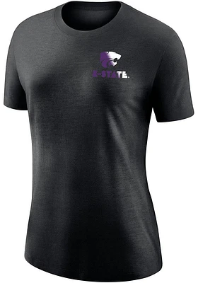 Nike K-State Wildcats Womens Purple Power Cat Triblend Short Sleeve T-Shirt